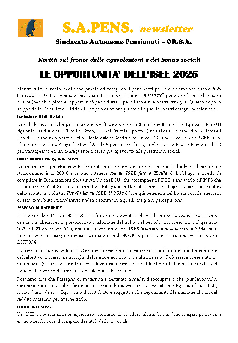Novità sul fronte delle agevolazioni e dei bonus sociali: le opportunita' dell'ISEE 2025